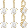 8Pcs Brass Micro Pave Cubic Zirconia Charms KK-BBC0021-32-7