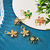6Pcs 6 Colors Brass Micro Pave Cubic Zirconia Pendants KK-TA0002-10G-6