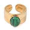 Oval Natural Malachite Finger Rings RJEW-Z057-12G-03-2