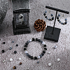DIY Round Natural Obsidian &  Agate & Lava Rock & Tiger Eye & Synthetic Howlite Jewelry Making Findings Beads Kits DIY-SC0027-48-4