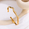 304 Stainless Steel Cuff Bangles for Women BJEW-B147-01G-1
