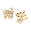 Brass Micro Pave Clear Cubic Zirconia Pendants KK-B172-05G-2