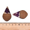 Transparent Resin and Walnut Wood Pendants RESI-T057-06H-4