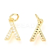Brass Micro Pave Cubic Zirconia Charms ZIRC-O037-01G-2