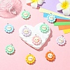 10Pcs Sunflower Opaque Resin Pendants RESI-YW0005-09-4