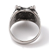 Viking 304 Stainless Steel Wolf Head Wide Finger Rings for Mens RJEW-U005-16B-AS-3