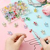60Pcs 10 Colors Gradient Color Glass Pendants PALLOY-CJ00061-5