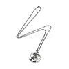Skull Rhinestone Pendant Necklaces with Rolo Chains LS-NJEW-F309-05-2
