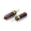 Natural Tiger Eye Pointed Pendants G-G025-01G-37-3