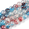 Baking Paint Crackle Glass Bead Strands DGLA-R053-05I-1