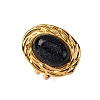 Oval Synthetic Blue Goldstone Finger Rings RJEW-M063-01G-15-2