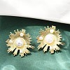 Brass ABS Imitation Pearl Stud Earrings EJEW-M082-06G-1