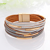 Two Tone Imitation Leather Multi-strand Bracelets for Women WGE2A7B-09-1