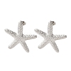 304 Stainless Steel Starfish Stud Earrings EJEW-Z135-02P-03-4