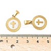 304 Stainless Steel Pave Natural White Shell Flat Round Pendant Necklaces STAS-R168-23G-01-3