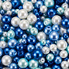 12 Strands 12 Style Baking Paint Pearlized Glass Pearl Round Bead Strands HY-CW0001-02-3