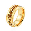 201 Stainless Steel Curb Chain Finger Ring for Women RJEW-N043-30LG-1