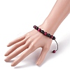 Round Stone Braided Bead Bracelets Set BJEW-JB07260-04-3