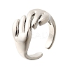 Brass Cuff Rings for Women RJEW-G347-07P-4