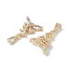 Brass Micro Pave Clear Cubic Zirconia Pendants KK-S367-10A-2