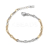 304 Stainless Steel Dapped Chains Bracelets for Women BJEW-D466-08A-GP-2