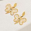 Elegant Tassel Butterfly 201 Stainless Steel Stud Earrings PO0669-3