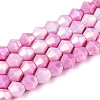 Anti-Tarnish Electroplate Bicone Glass Beads Strands EGLA-T021-6mm-16-03-1