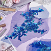Flower Polyester Embroidery Sew on Appliques PATC-WH0020-33E-4