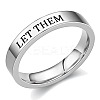 Word Let Them 201 Stainless Steel Finger Rings FS-WGDEB2A-03-1