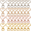 40Pcs 4 Colors Heart Shape Zinc Alloy Swivel Lobster Clasp FIND-SP0002-60-1