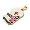 Ion Plating(IP) 304 Stainless Steel Enamel Pendants STAS-Q003-01G-015-3