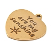 PVD Vacuum Plating 201 Stainless Steel Pendants STAS-L079-25G-03-2