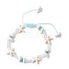 Adjustable Synthetical Turquoise & Magnesite Beaded Braided Bead Bracelets for Women BJEW-JB11545-2