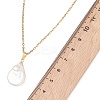 Baroque Natural Keshi Pearl Teardrop Pendant 304 Stainless Steel Cable Chain Necklaces for Women NJEW-JN05961-4