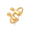 304 Stainless Steel Open Cuff Rings for Women LS-RJEW-M060-01G-08-4