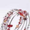 Five Loops Wrap Gemstone Beads Bracelets BJEW-JB02589-4