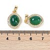 Natural Green Onyx Agate(Dyed & Heated) Oval Pendants KK-U043-34G-01-3