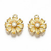 Real 18K Gold Plated Brass Micro Pave Cubic Zirconia Pendants X-KK-S360-043D-NF-1