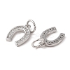 Rack Plating Brass Micro Pave Clear Cubic Zirconia Pendants ZIRC-P118-01P-2