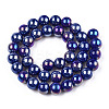 Electroplate Opaque Glass Beads Strands GLAA-T032-P10mm-AB03-2