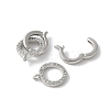 Brass Micro Pave Clear Cubic Zirconia Fold Over Clasps KK-D324-04P-3