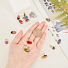 Transparent Resin & Walnut Wood Stud Earring Findings MAK-OC0001-002-3