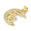 Rack Plating Brass Micro Pave Clear Cubic Zirconia Pendants KK-P267-11F-G-2