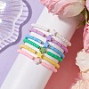 6Pcs 6 Colros Star Acrylic & Polymer Clay Beaded Stretch Kid Bracelet Sets BJEW-JB10673-2