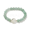 Natural Green Aventurine & Synthetic Hematite Stretch Bracelet BJEW-M236-01F-2