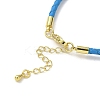 3MM Braided Round Imitation Leather Cord Bracelet Making MAK-S075-01G-O-2