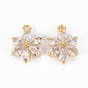 Brass Clear Cubic Zirconia Pendants X-ZIRC-S068-025-NF-1
