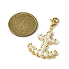 Shell Pearl & Brass Beaded Pendant Decoration HJEW-TA00047-3