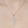 Non-Tarnish 201 Stainless Steel Hollow Eye Pendant Necklace NJEW-OY001-84-1