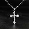 Cubic Zirconia Cross Pendant Necklace LS-ZV5438-2-1